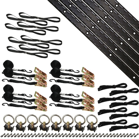 Us Cargo Control 8' Double Tie Down System - Black MSK8DBLBL